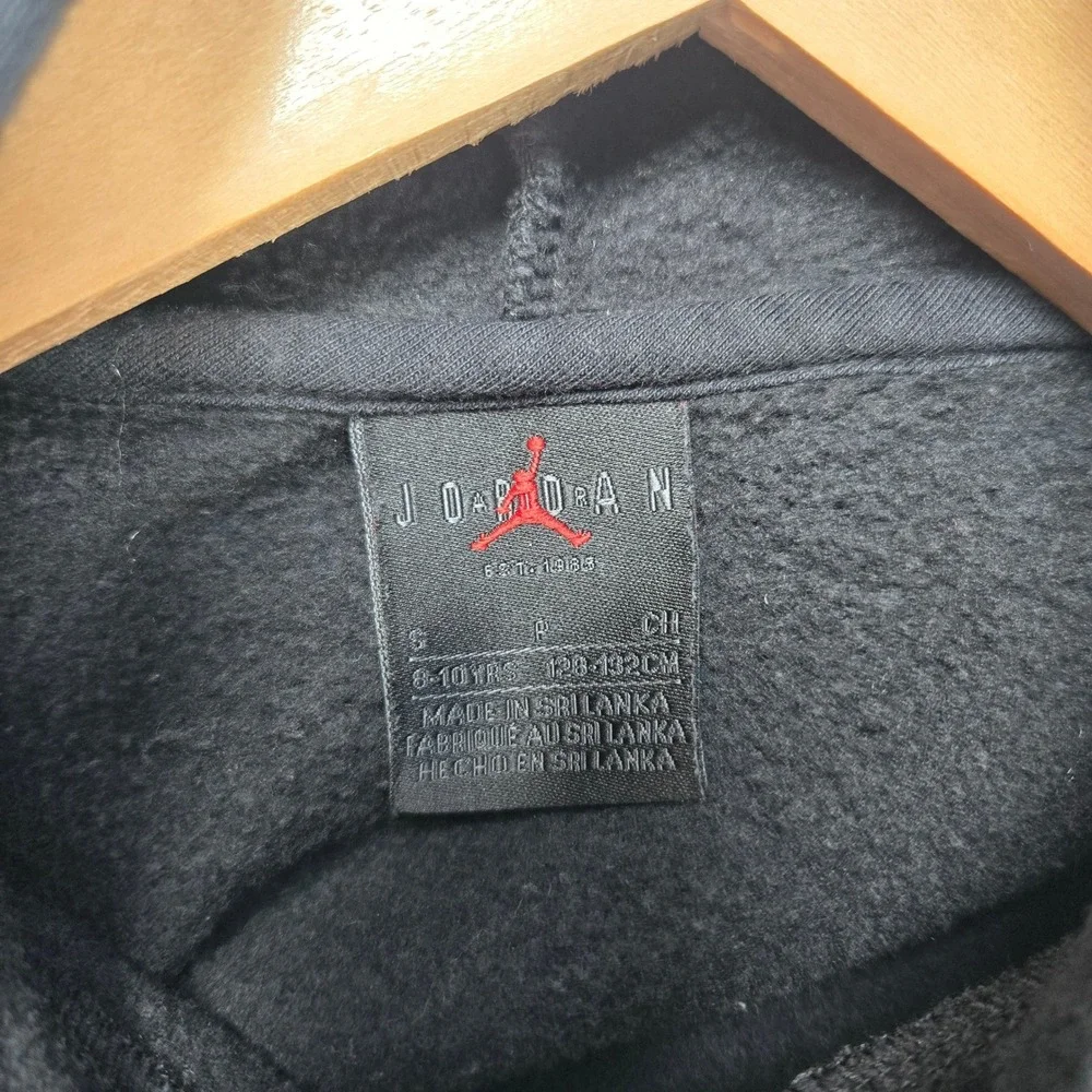 Jordan Hoodie Kids‎ Small 8-10 Black Jumpman Logo Pullover Fleece Sweatshirt